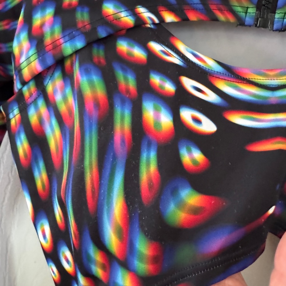 BADINKA pulsar shrug keyhole Bodysuit rave wear size Large - Picture 4 of 11